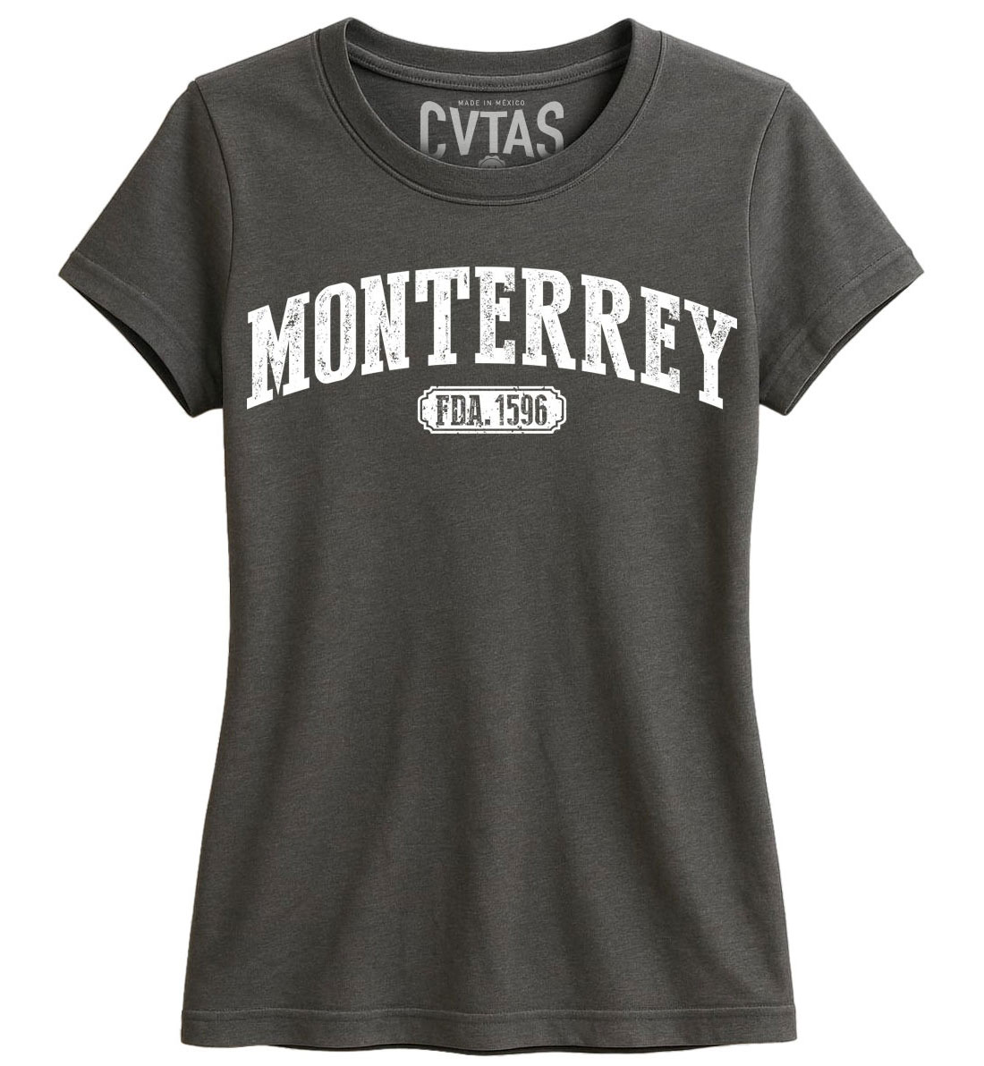 Playera Negro Jaspe Monterrey